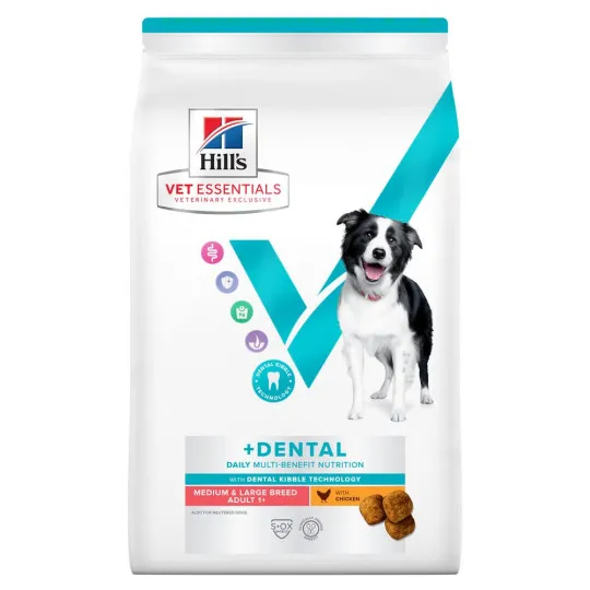 Hill's Vet Essentials +Dental Daily Multi-Benefit Medium & Large Breed Adult 1+ au poulet pour chien - 2 kg